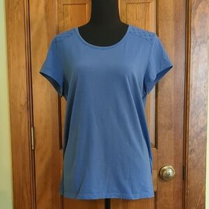 Croft & Barrow Women's Short Sleeve Blue Tee